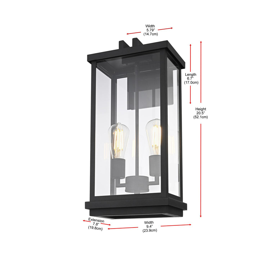 9 Inch Outdoor Wall Sconce In Black - View 5 - Joshua Marshal