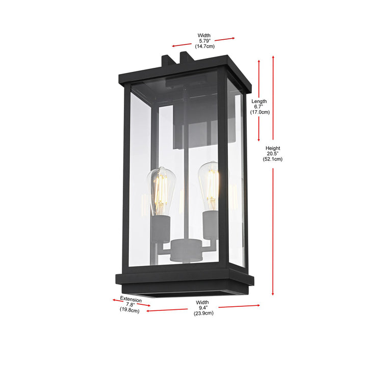 9 Inch Outdoor Wall Sconce In Black - View 5 - Joshua Marshal