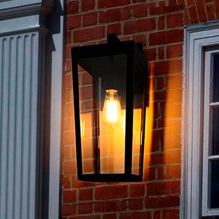 8 Inch Outdoor Wall Sconce In Black Black Finish - LIGHTING by Joshua Marshal