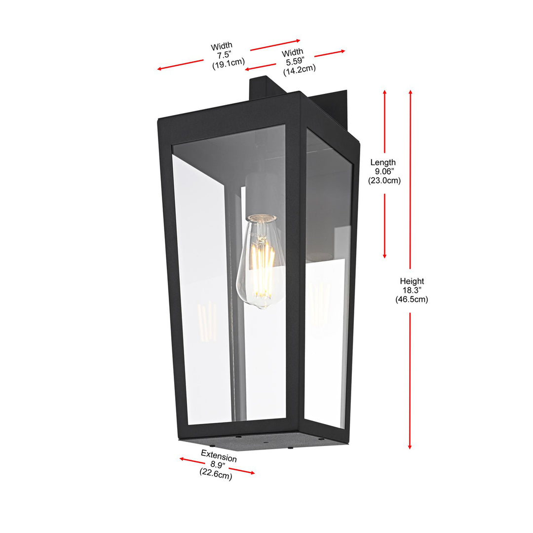 8 Inch Outdoor Wall Sconce In Black - View 6 - Joshua Marshal