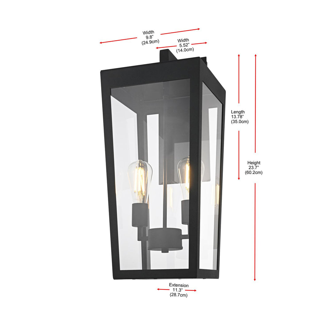 10 Inch Outdoor Wall Sconce In Black - View 6 - Joshua Marshal