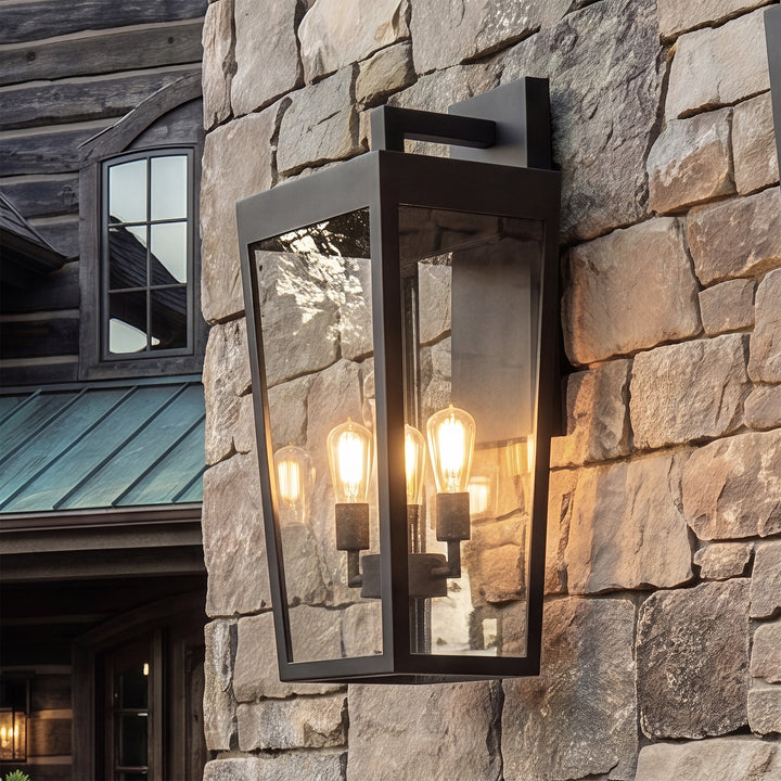 12 Inch Outdoor Wall Sconce In Black Black Finish - LIGHTING by Joshua Marshal