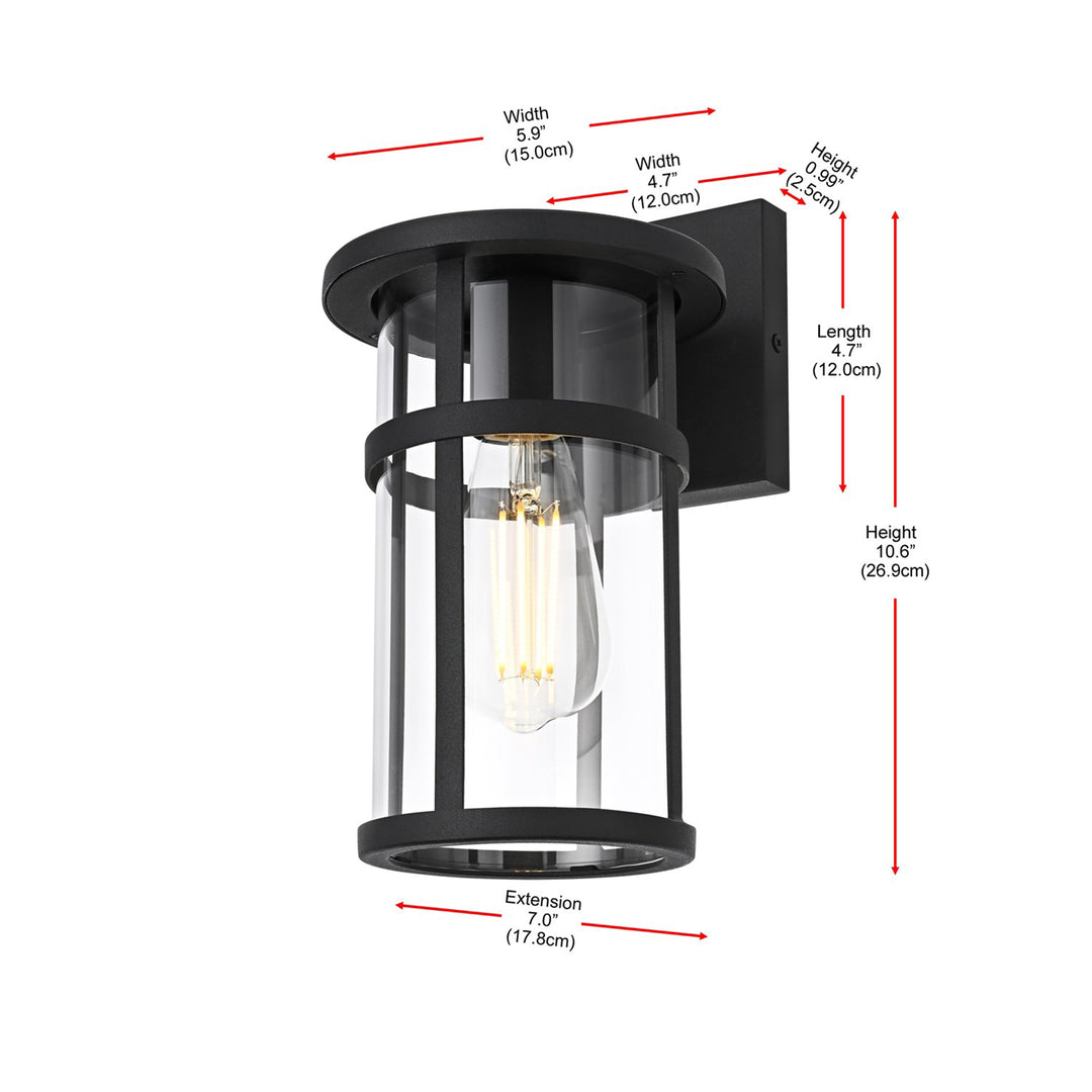 6 Inch Outdoor Wall Sconce In Black - View 6 - Joshua Marshal