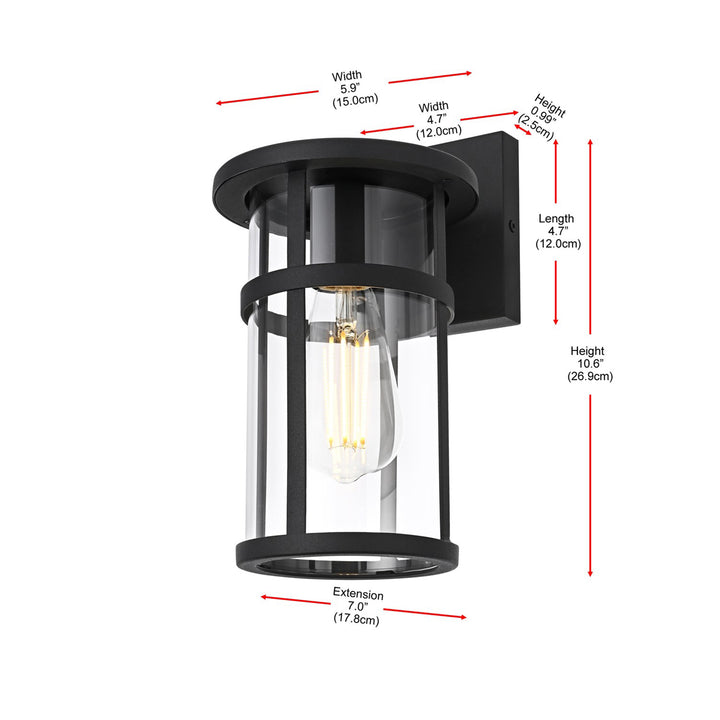 6 Inch Outdoor Wall Sconce In Black - View 6 - Joshua Marshal