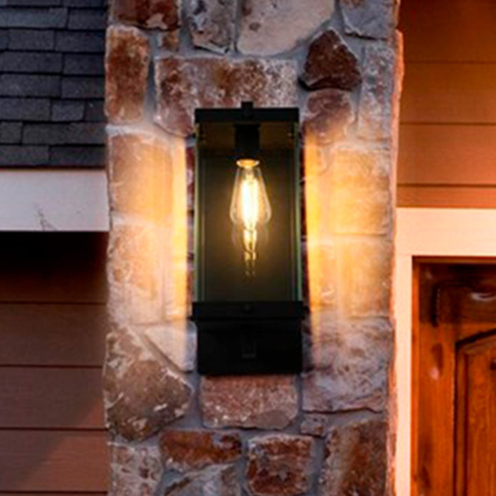 7 Inch Outdoor Wall Sconce In Black Black Finish - LIGHTING by Joshua Marshal