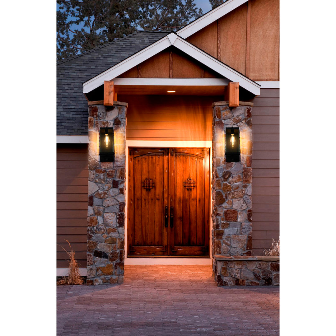 7 Inch Outdoor Wall Sconce In Black - View 2 - Joshua Marshal