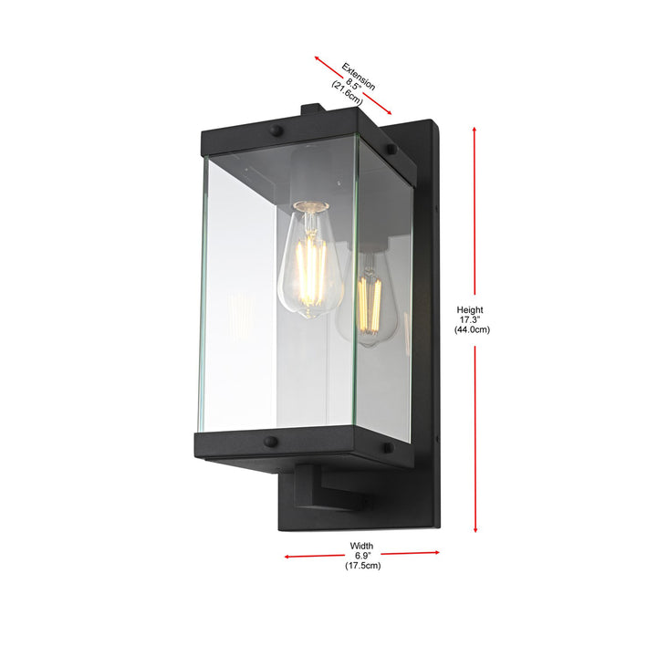 7 Inch Outdoor Wall Sconce In Black - View 6 - Joshua Marshal