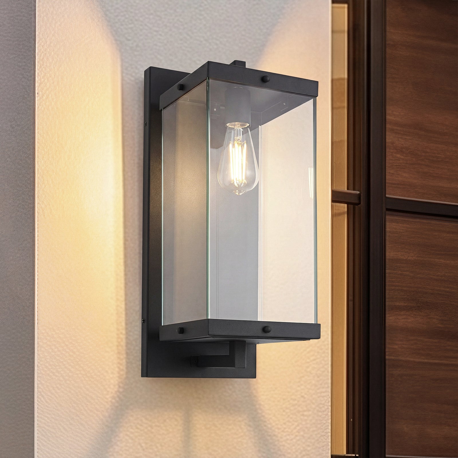 8 Inch Outdoor Wall Sconce In Black Black Finish - LIGHTING by Joshua Marshal