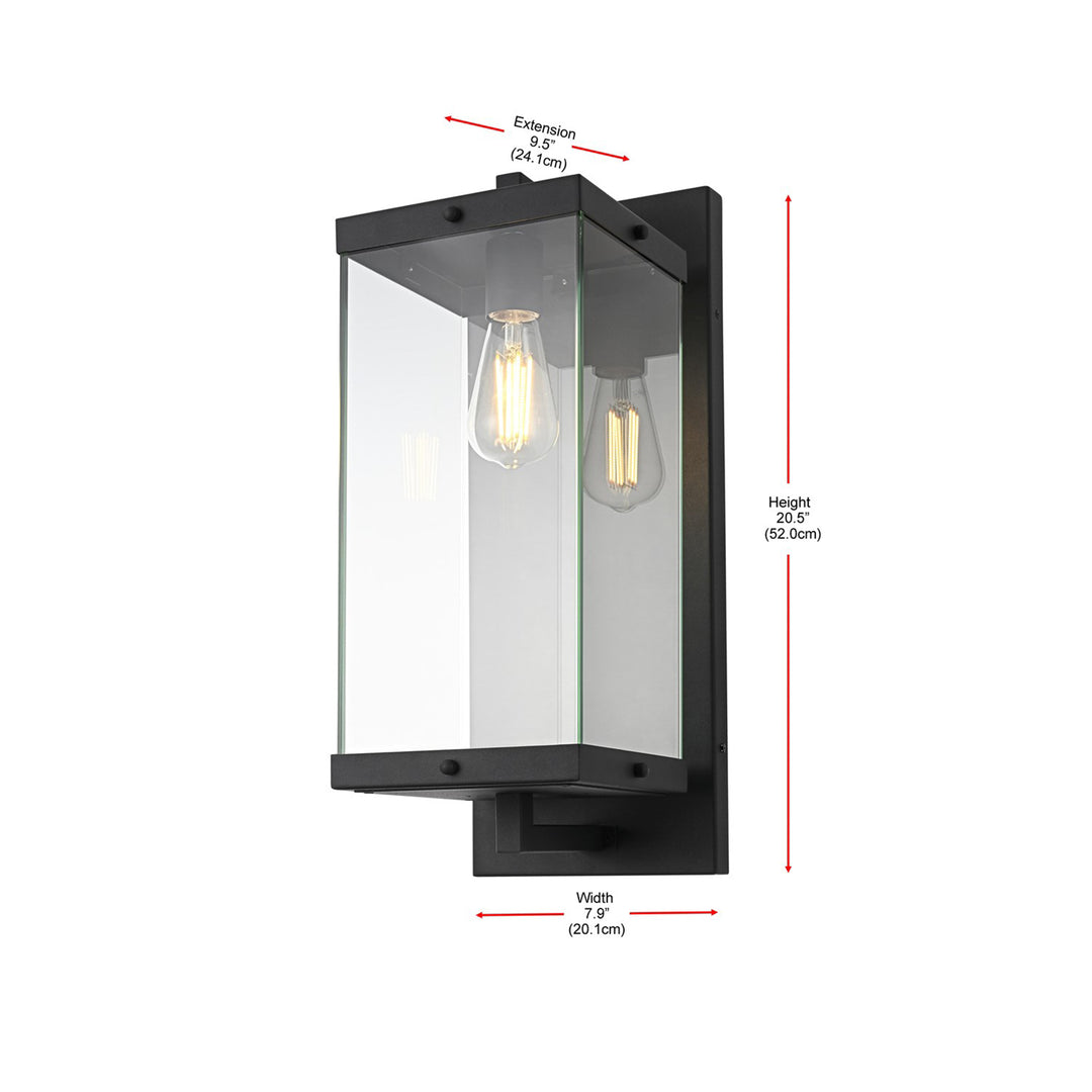 8 Inch Outdoor Wall Sconce In Black - View 5 - Joshua Marshal