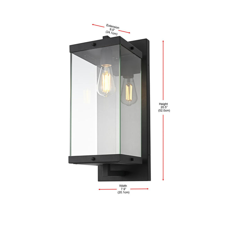 8 Inch Outdoor Wall Sconce In Black - View 5 - Joshua Marshal