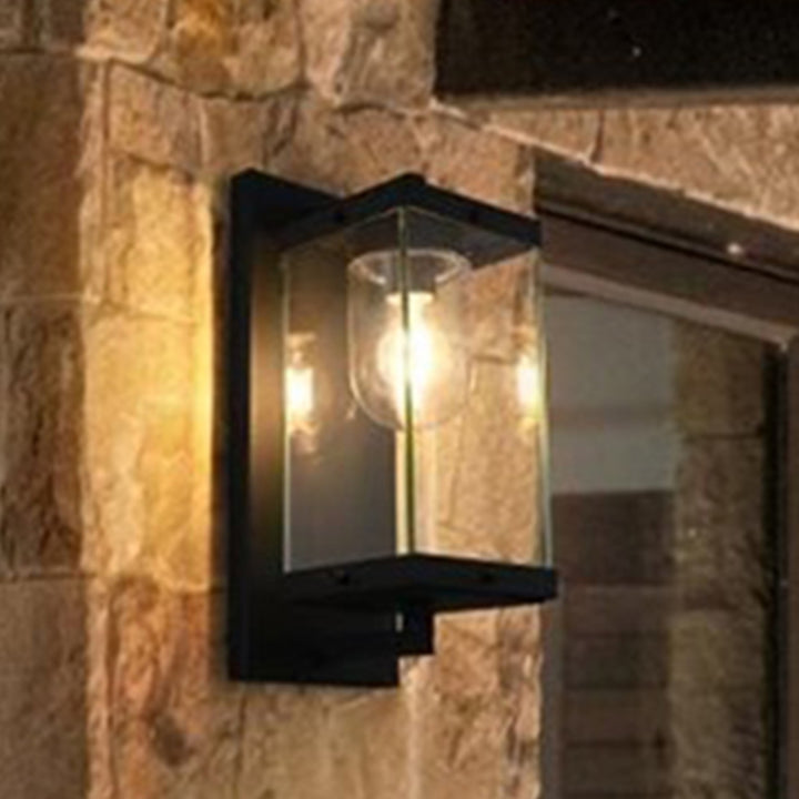 7 Inch Outdoor Wall Sconce In Black Black Finish - LIGHTING by Joshua Marshal