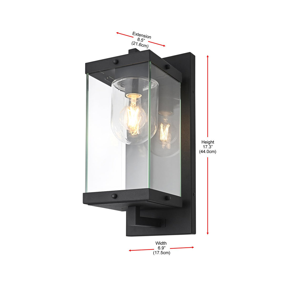 7 Inch Outdoor Wall Sconce In Black - View 6 - Joshua Marshal