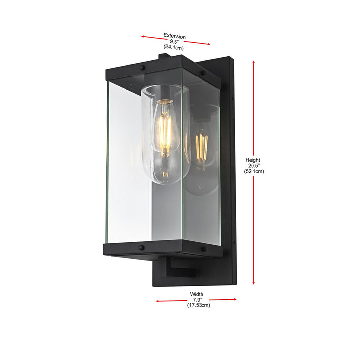 8 Inch Outdoor Wall Sconce In Black - View 6 - Joshua Marshal
