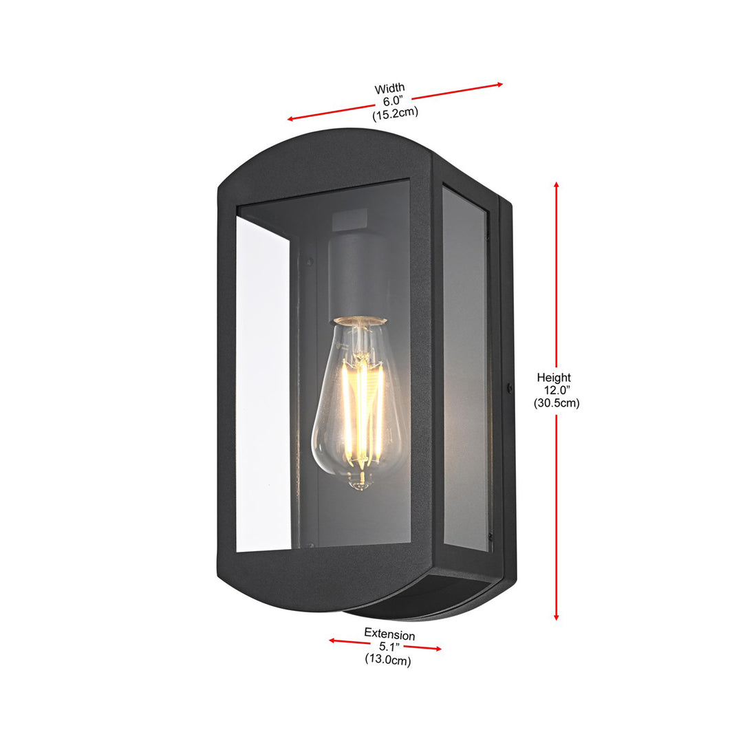 6 Inch Outdoor Wall Sconce In Black - View 6 - Joshua Marshal