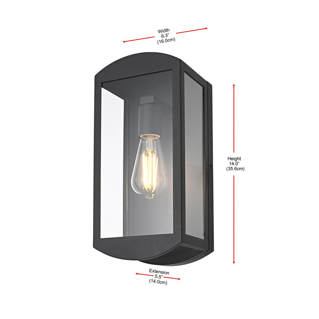 6 Inch Outdoor Wall Sconce In Black - View 5 - Joshua Marshal
