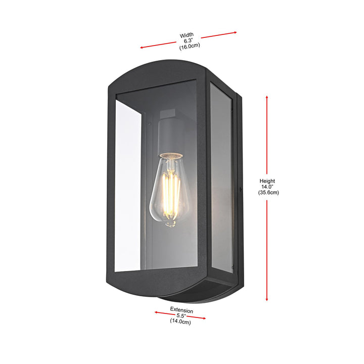 6 Inch Outdoor Wall Sconce In Black - View 5 - Joshua Marshal