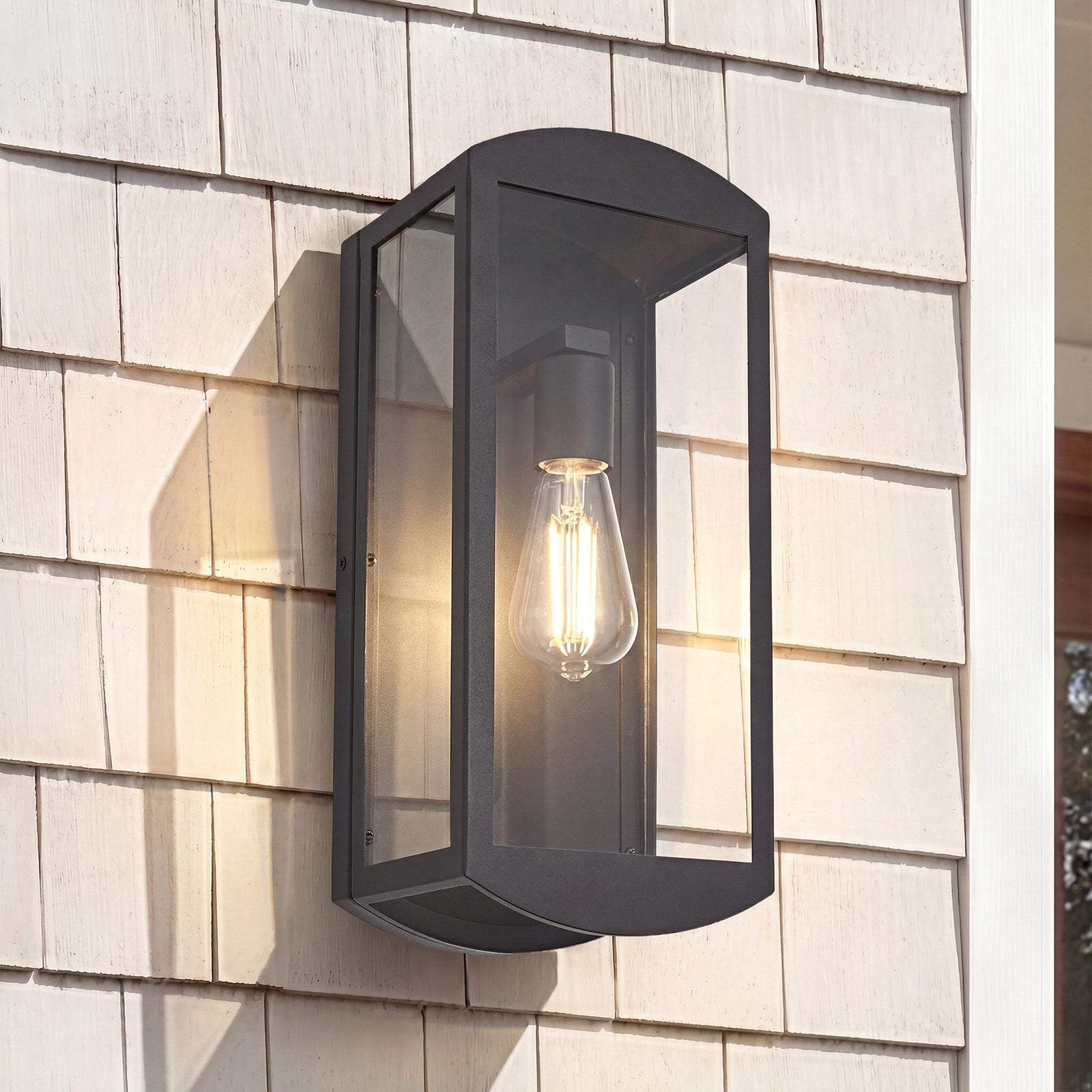 7 Inch Outdoor Wall Sconce In Black Black Finish - LIGHTING by Joshua Marshal