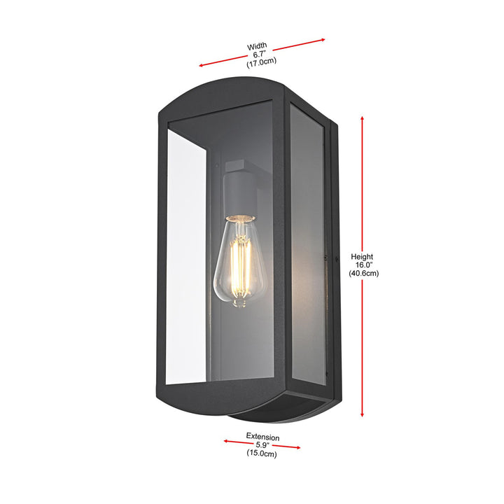 7 Inch Outdoor Wall Sconce In Black - View 5 - Joshua Marshal
