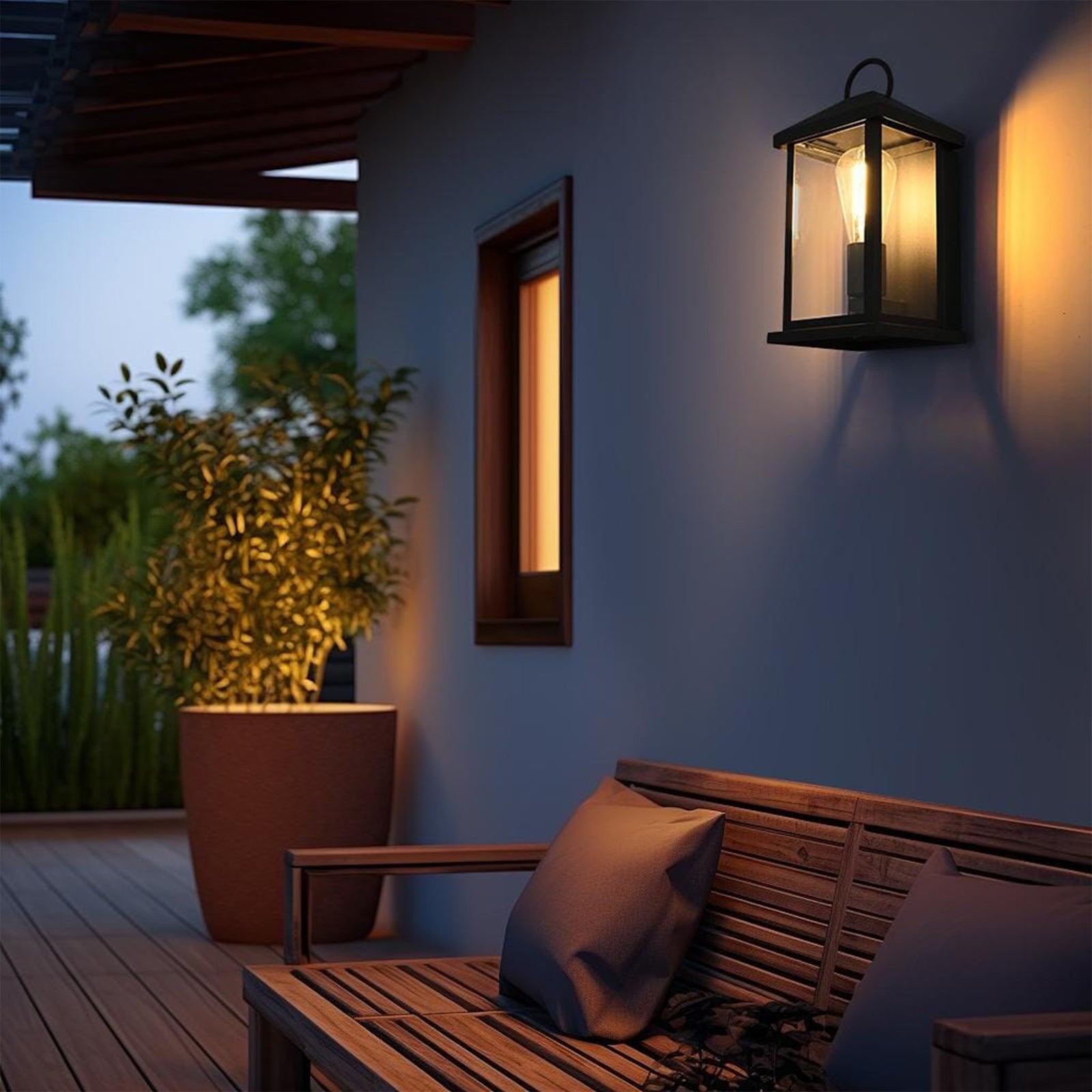 6 Inch Outdoor Wall Sconce In Black - View 2 - Joshua Marshal