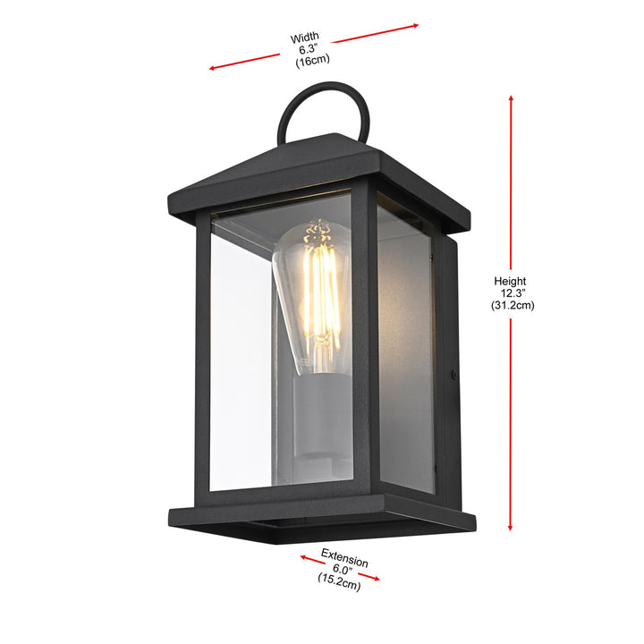 6 Inch Outdoor Wall Sconce In Black - View 6 - Joshua Marshal