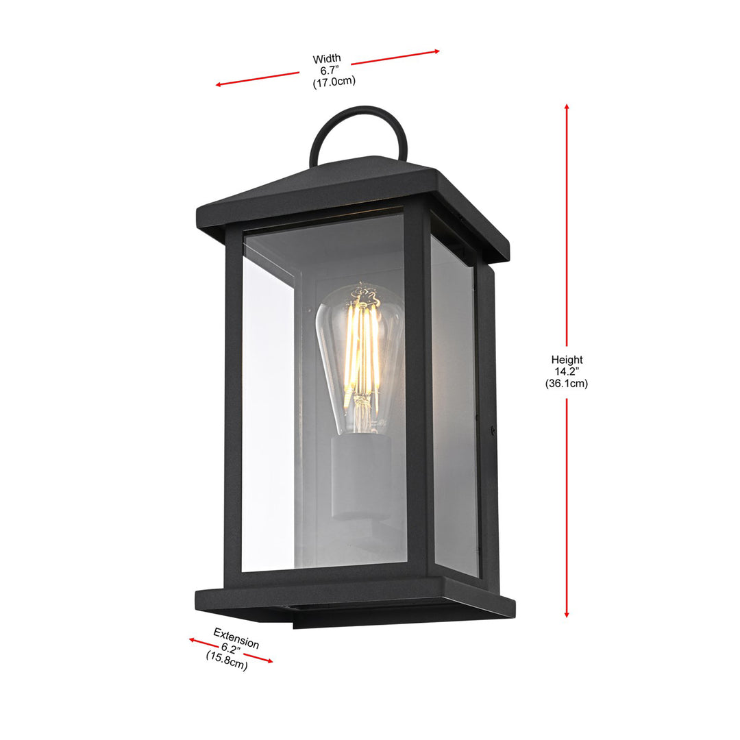 7 Inch Outdoor Wall Sconce In Black - View 6 - Joshua Marshal