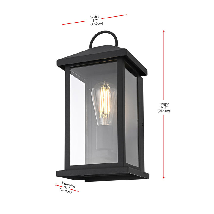 7 Inch Outdoor Wall Sconce In Black - View 6 - Joshua Marshal