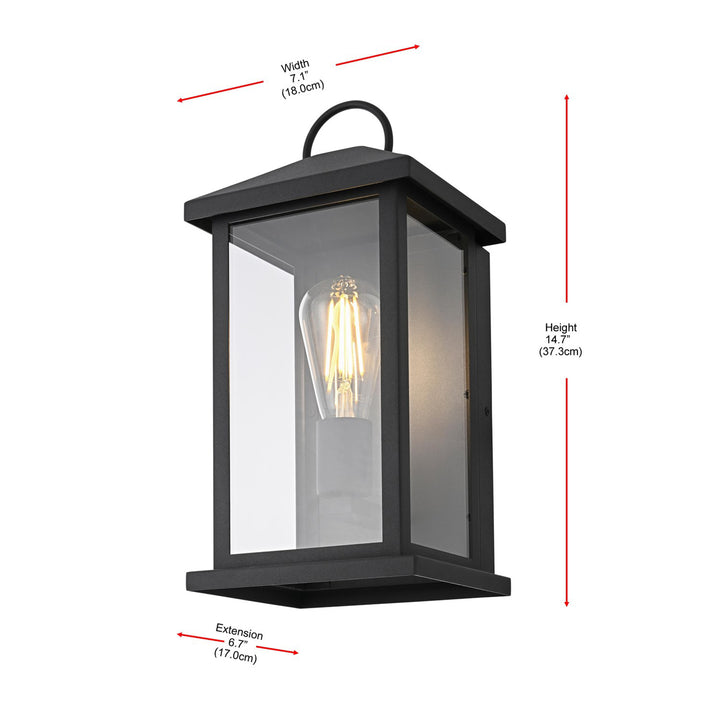 7 Inch Outdoor Wall Sconce In Black - View 5 - Joshua Marshal