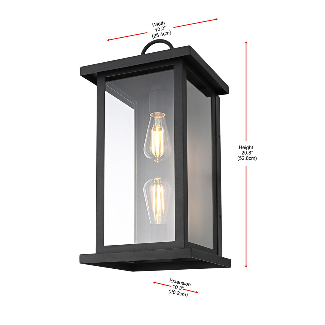 10 Inch Outdoor Wall Sconce In Black - View 6 - Joshua Marshal