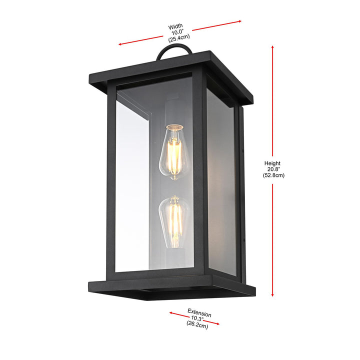 10 Inch Outdoor Wall Sconce In Black - View 6 - Joshua Marshal