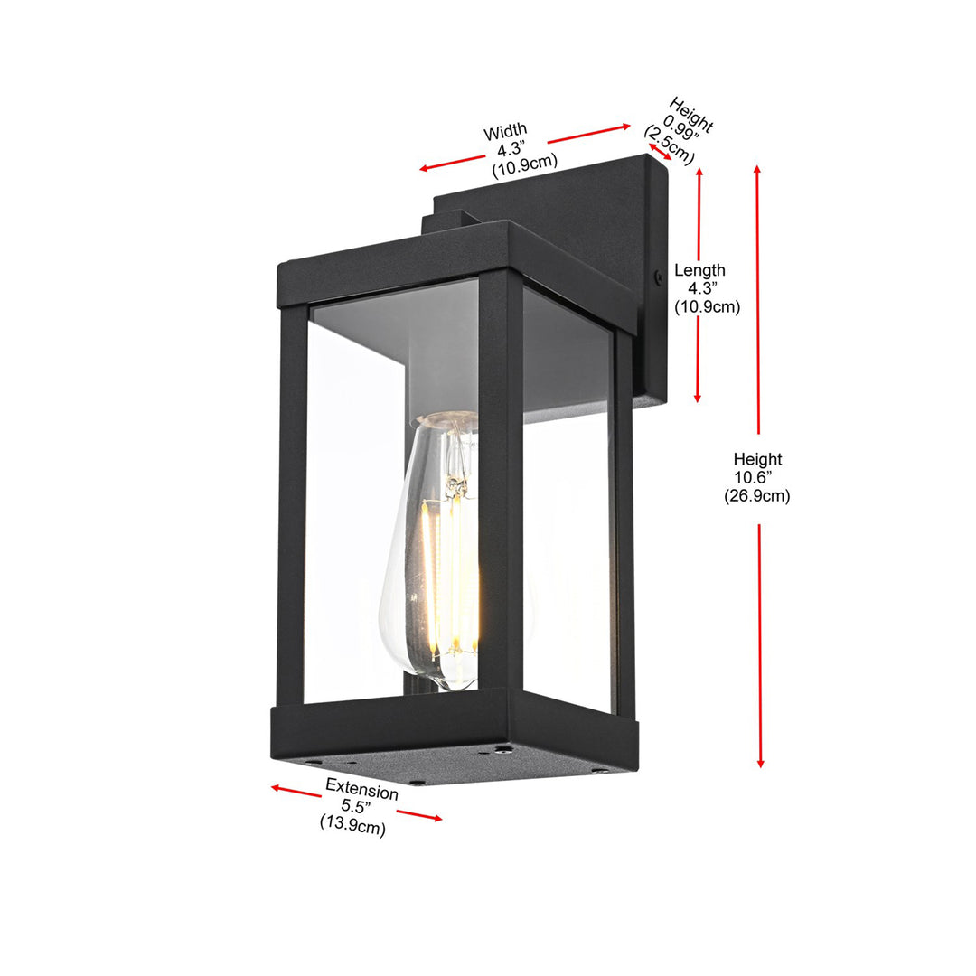 4 Inch Outdoor Wall Sconce In Black - View 6 - Joshua Marshal
