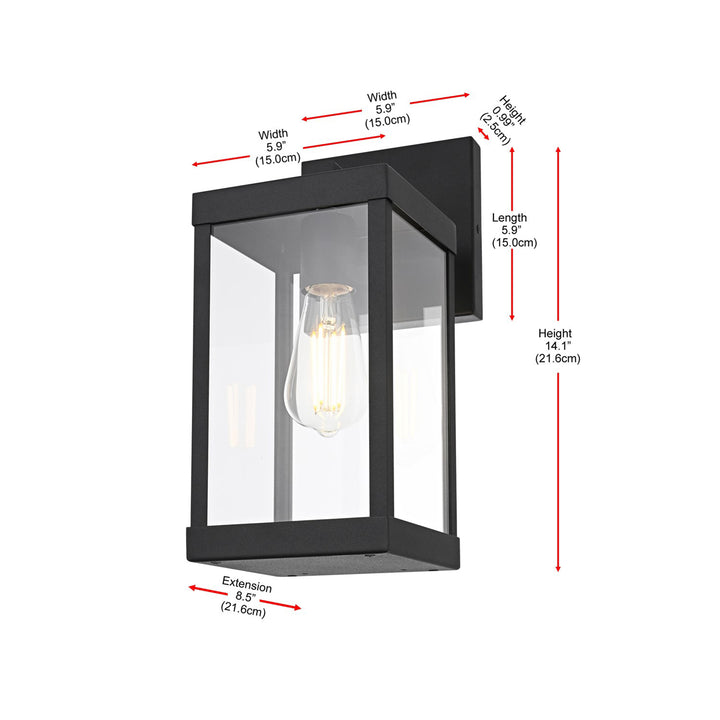 6 Inch Outdoor Wall Sconce In Black - View 6 - Joshua Marshal