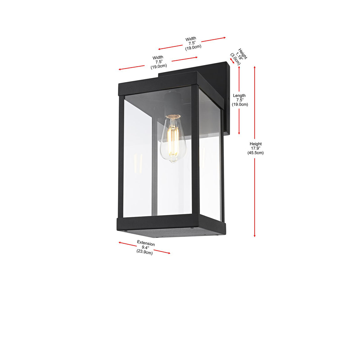 7 Inch Outdoor Wall Sconce In Black - View 6 - Joshua Marshal