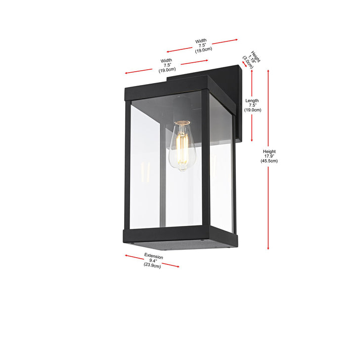 7 Inch Outdoor Wall Sconce In Black - View 6 - Joshua Marshal