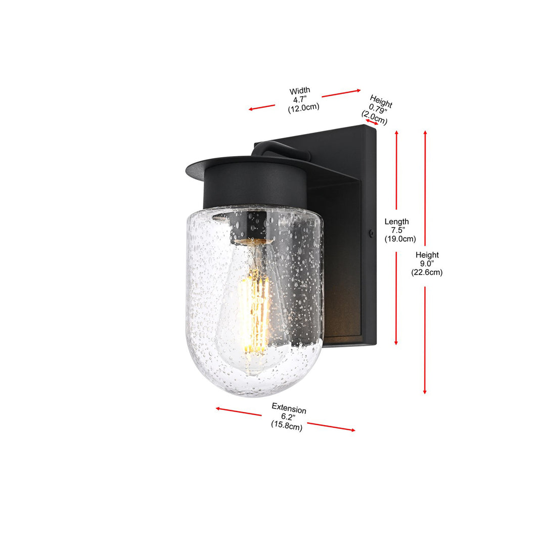 5 Inch Outdoor Wall Sconce In Black - View 6 - Joshua Marshal