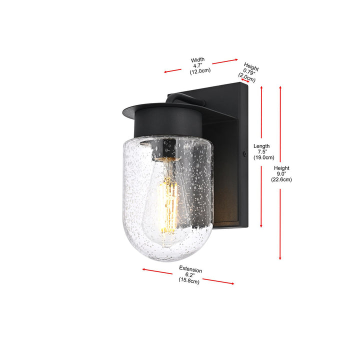 5 Inch Outdoor Wall Sconce In Black - View 6 - Joshua Marshal