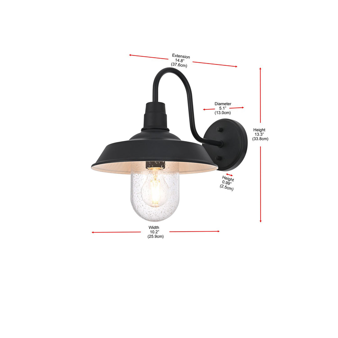 10 Inch Outdoor Wall Sconce In Black - View 5 - Joshua Marshal