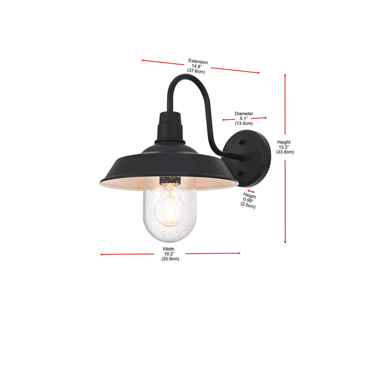 10 Inch Outdoor Wall Sconce In Black - View 5 - Joshua Marshal