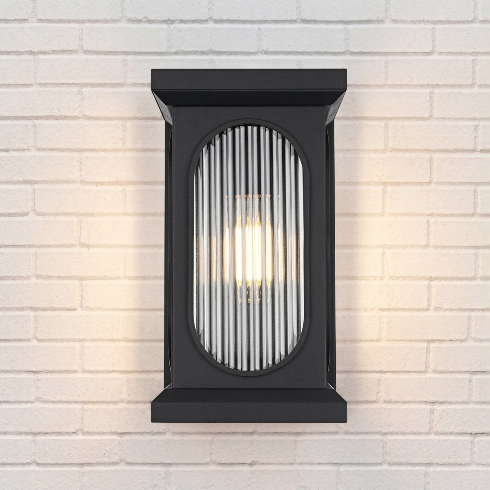 8 Inch Outdoor Wall Sconce In Black Black Finish - LIGHTING by Joshua Marshal