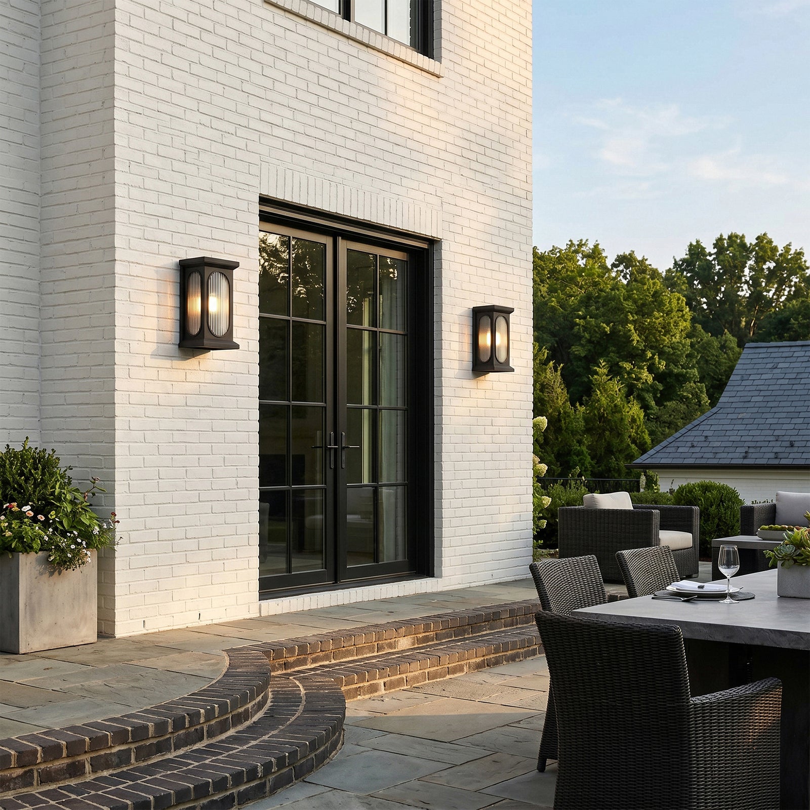 8 Inch Outdoor Wall Sconce In Black - View 2 - Joshua Marshal