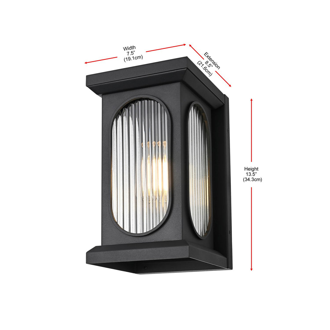 8 Inch Outdoor Wall Sconce In Black - View 4 - Joshua Marshal
