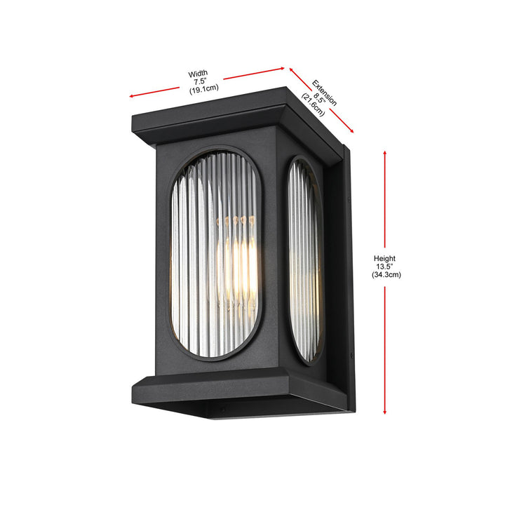 8 Inch Outdoor Wall Sconce In Black - View 4 - Joshua Marshal