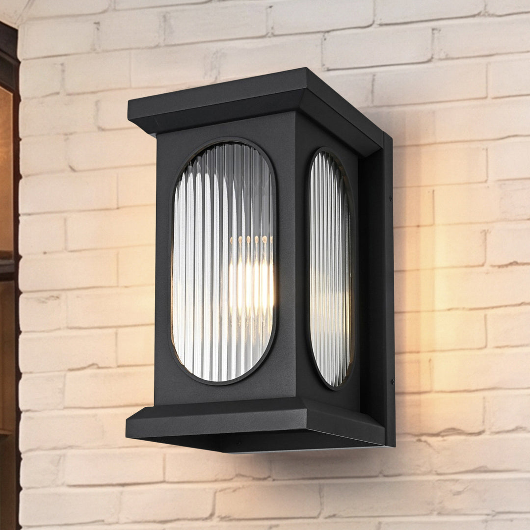 9 Inch Outdoor Wall Sconce In Black Black Finish - LIGHTING by Joshua Marshal