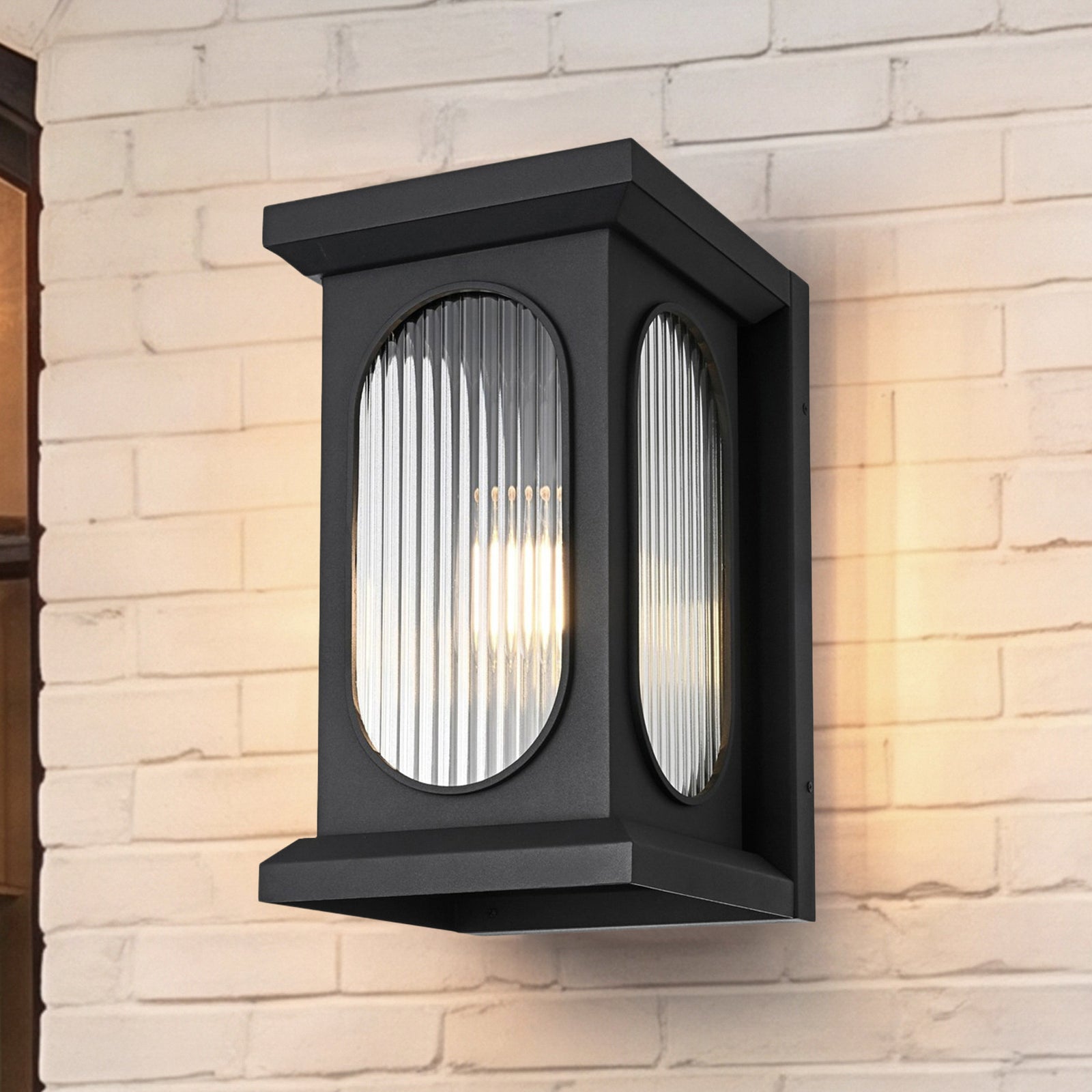 9 Inch Outdoor Wall Sconce In Black Black Finish - LIGHTING by Joshua Marshal