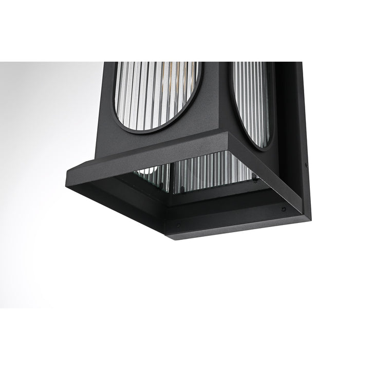 9 Inch Outdoor Wall Sconce In Black - View 6 - Joshua Marshal