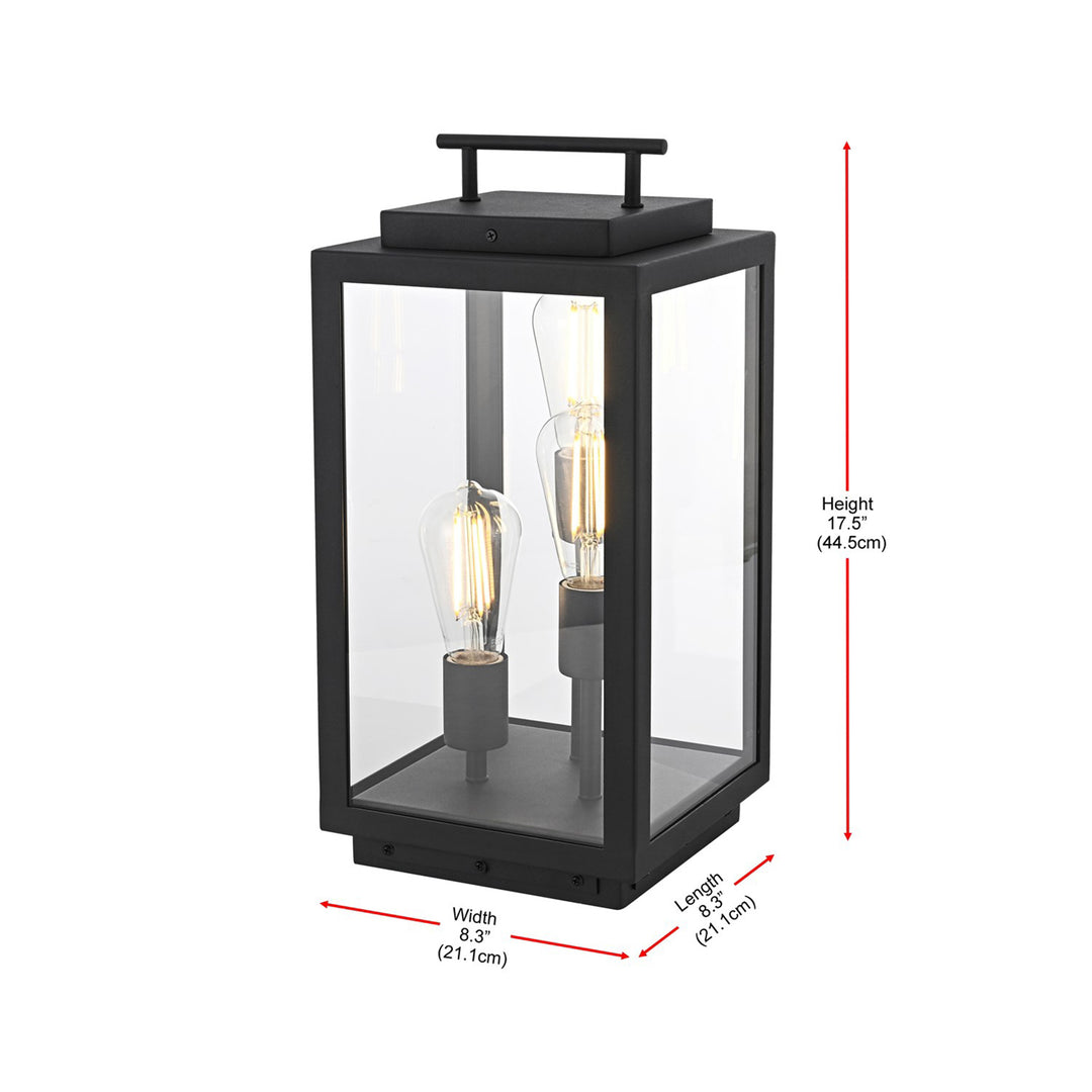 8 Inch Outdoor Lawn Light In Black - View 6 - Joshua Marshal