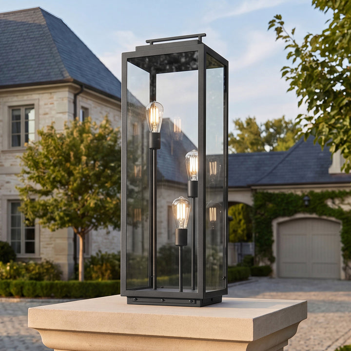 12 Inch Outdoor Lawn Light In Black Black Finish - LIGHTING by Joshua Marshal