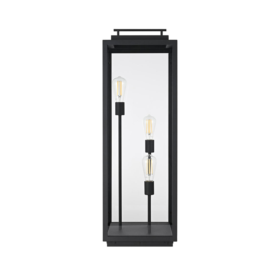 12 Inch Outdoor Lawn Light In Black - View 3 - Joshua Marshal