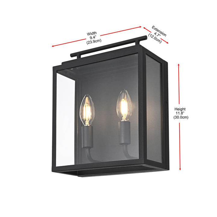 9 Inch Outdoor Wall Sconce In Black - View 5 - Joshua Marshal