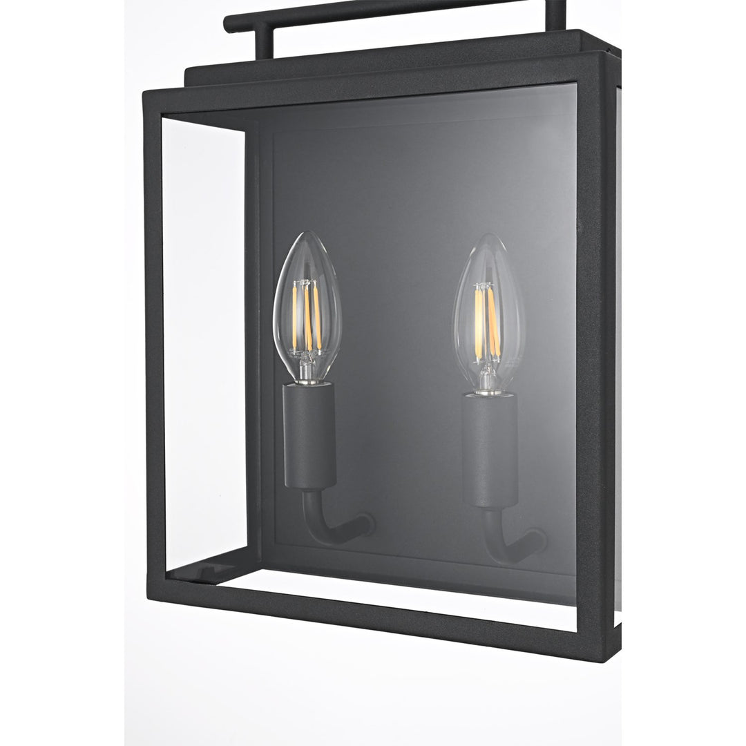 9 Inch Outdoor Wall Sconce In Black - View 6 - Joshua Marshal