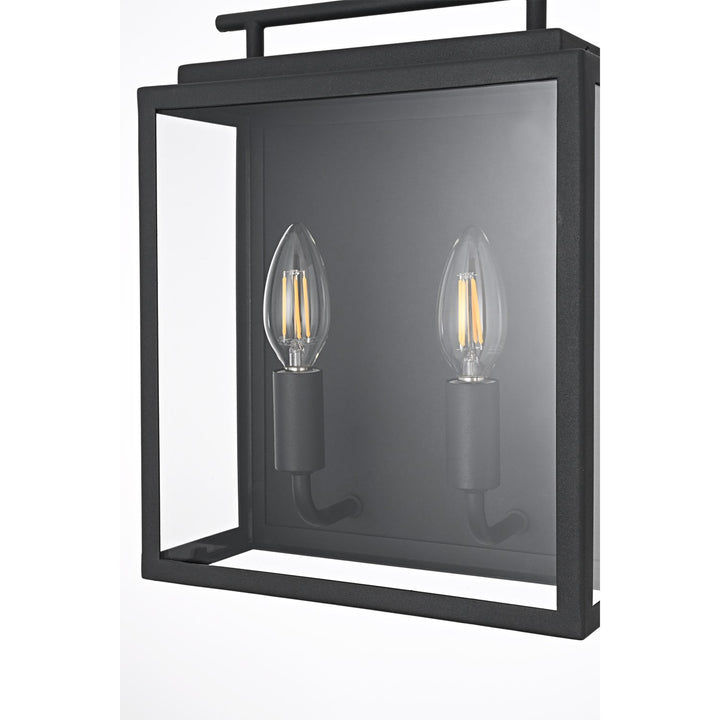 9 Inch Outdoor Wall Sconce In Black - View 6 - Joshua Marshal